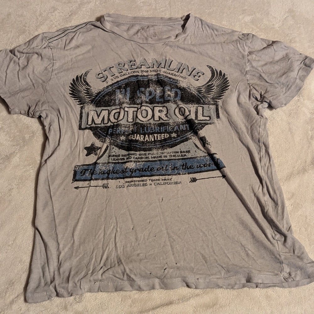 Heather Gray Short Sleeve Tee with Vintage Graphic